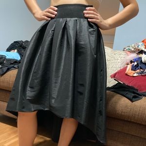 Black High-Low Skirt with Bow Strap